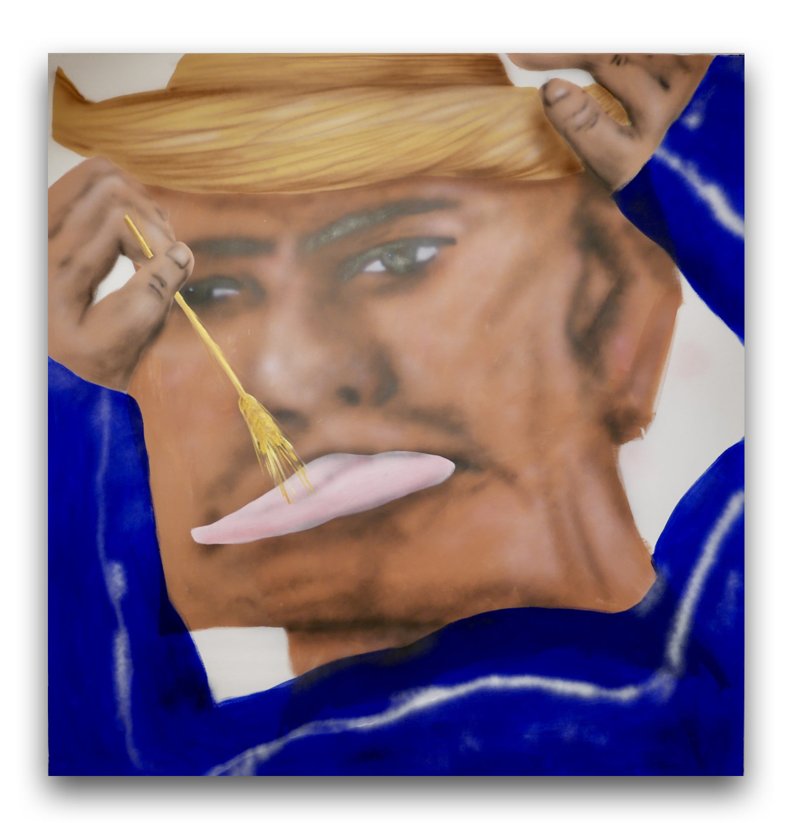 Martin Kačmarek – Tester, 200×206 cm, akryl, olej a spray na plátne